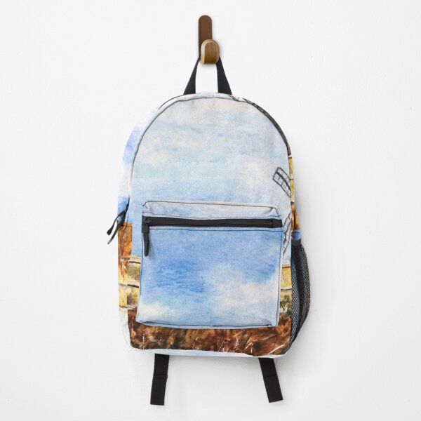 Item preview, A windmill under blue sky hand painted  designed and sold by ColorandColor.