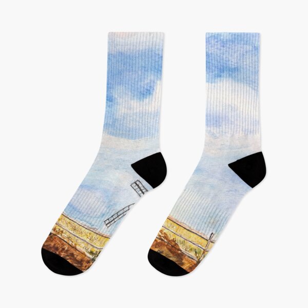 Item preview, A windmill under blue sky hand painted  designed and sold by ColorandColor.