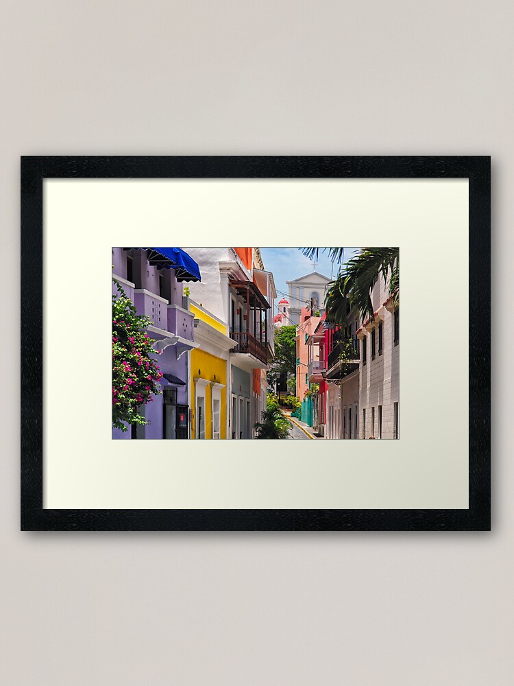 Colorful Streets Of Old San Juan Puerto Rico Framed Art Print By Ozeg Redbubble