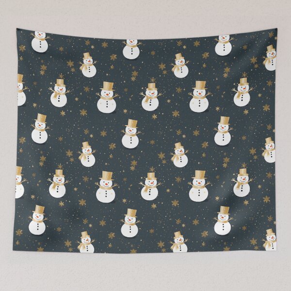 Item preview, Gold and White, Cute Snowman, Composite Overlay Pattern #1 designed and sold by ARTficiallyAnon.