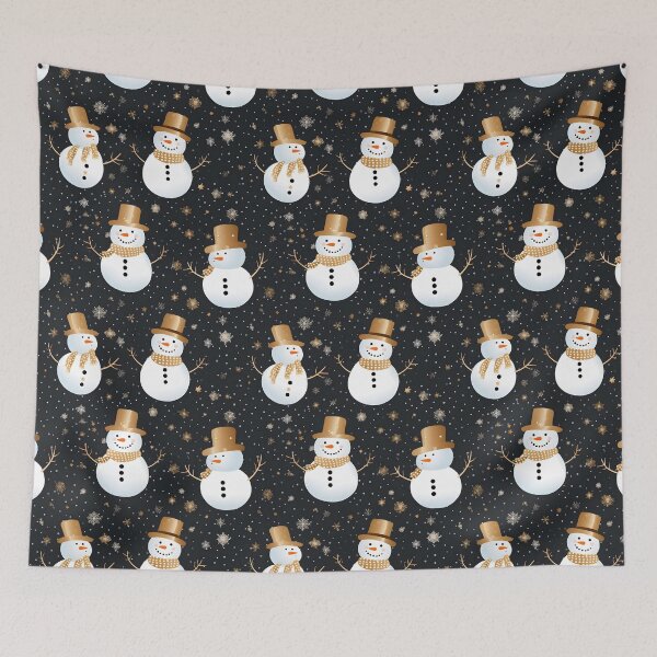 Item preview, Gold and White, Cute Snowman, Composite Overlay Pattern #2 designed and sold by ARTficiallyAnon.