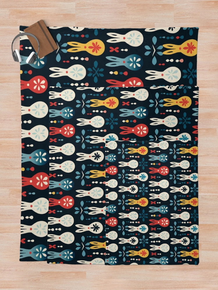 Thumbnail 5 of 6, Throw Blanket, Ceramic Rabbit designed and sold by natthaaekf.