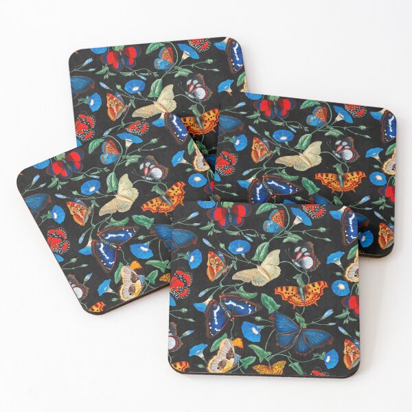 Item preview, Papillonia - Morning Glory with Butterflies in black designed and sold by Delinda Graphic Studio.