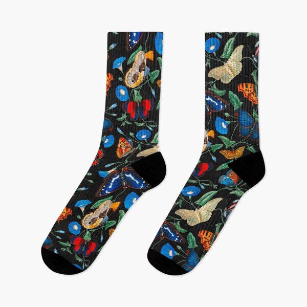 Item preview, Papillonia - Morning Glory with Butterflies in black designed and sold by Delinda Graphic Studio.