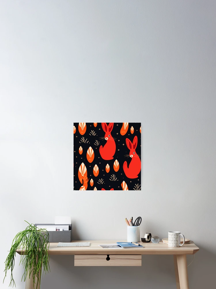 Thumbnail 2 of 3, Poster, Fire Rabbit designed and sold by natthaaekf.