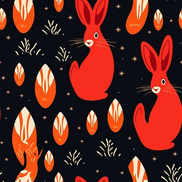 Artwork thumbnail, Fire Rabbit by natthaaekf
