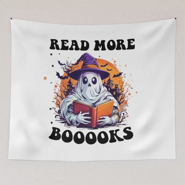 Item preview, Read more books Halloween Ghost Reading Books designed and sold by AdoreBestial.