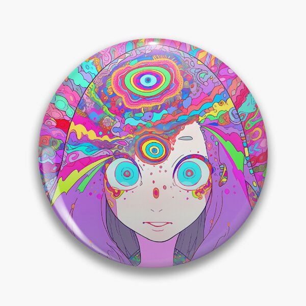 Item preview, Trippy Psy Trance Anime Girl- Melting colors designed and sold by octoboobs.