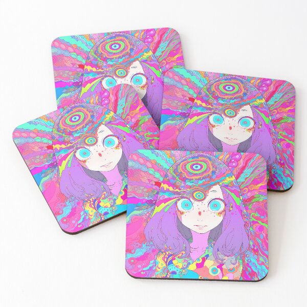 Item preview, Trippy Psy Trance Anime Girl- Melting colors designed and sold by octoboobs.