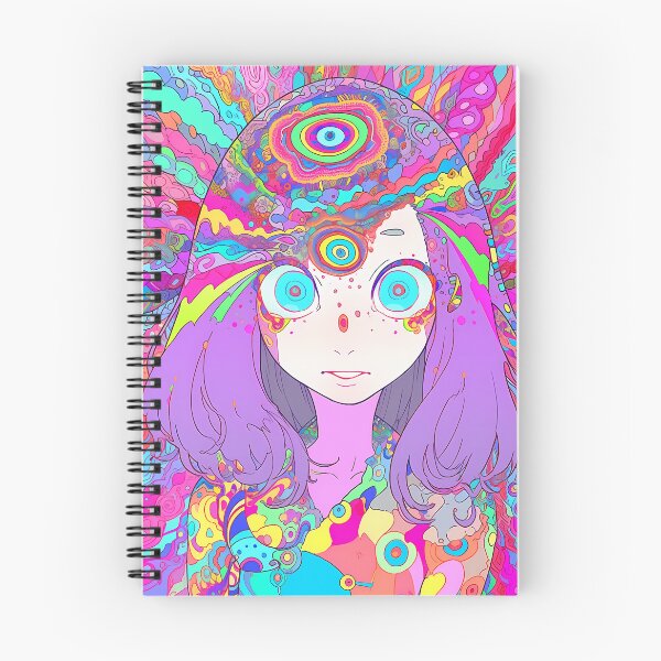 Item preview, Trippy Psy Trance Anime Girl- Melting colors designed and sold by octoboobs.