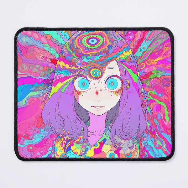 Item preview, Trippy Psy Trance Anime Girl- Melting colors designed and sold by octoboobs.