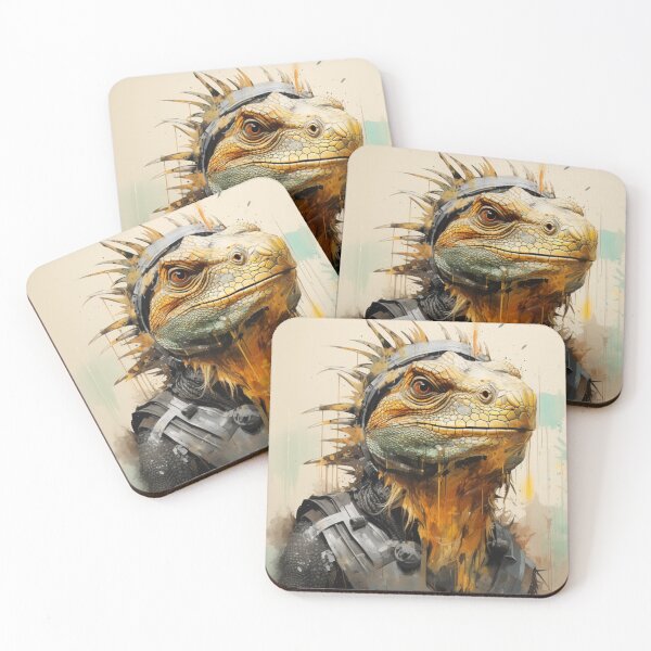 Item preview, Reptile Soldier Post Apocalypse Art Digital Painting Lizard designed and sold by GrinGalore.