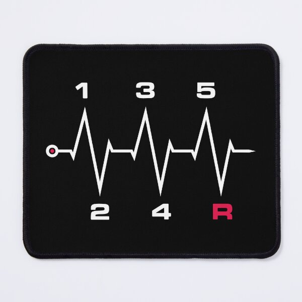 Item preview, 5 Speed Manual Transmission Heartbeat ECG Pulse Line minimal design - Manual Stick Gear Shift Heart-beat designed and sold by venomousvector.