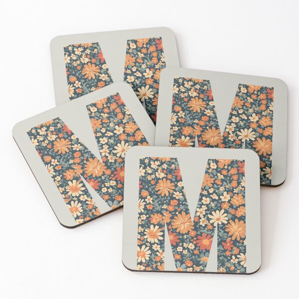Item preview, A vintage flower pattern filling the letter m designed and sold by studio468.