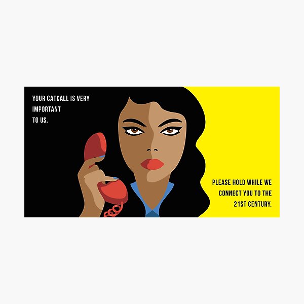Your Catcall is Very Important to Us (Yellow and Black) Photographic Print