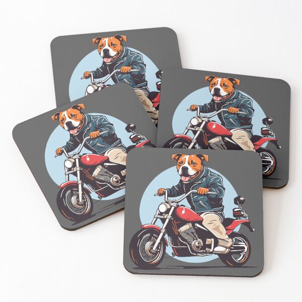 Item preview, Staffordshire Bull Terrier Riding a Motorcycle designed and sold by Ameiva-Apparel.