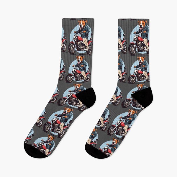 Item preview, Staffordshire Bull Terrier Riding a Motorcycle designed and sold by Ameiva-Apparel.
