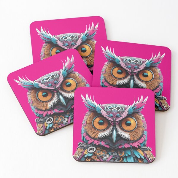 Item preview, colorful owl, magical bird, magician designed and sold by Mauswohn.