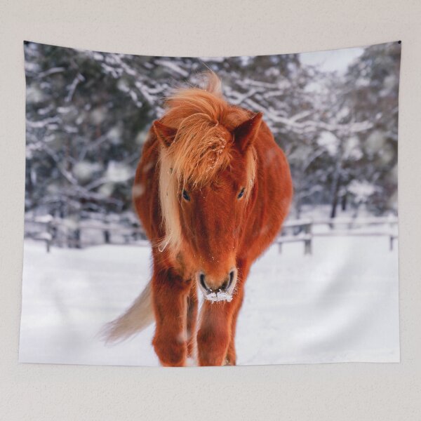 Item preview, Chestnut Horse in Snowy Winter Landscape designed and sold by Nicklas81.