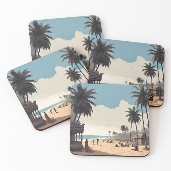Item preview, Chennai Beach - Cities and Places of India Illustrations designed and sold by Kagaz Kala.