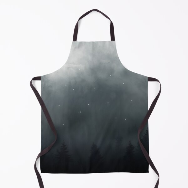 Item preview, dark night, fog and stars over the forest designed and sold by in-leggings.