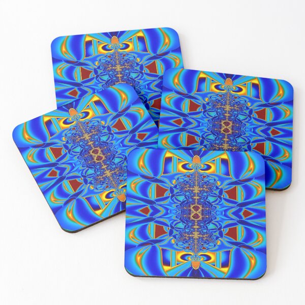 Item preview, Fractal in Shades of Blue and Gold, fantasy design designed and sold by LoneAngel.