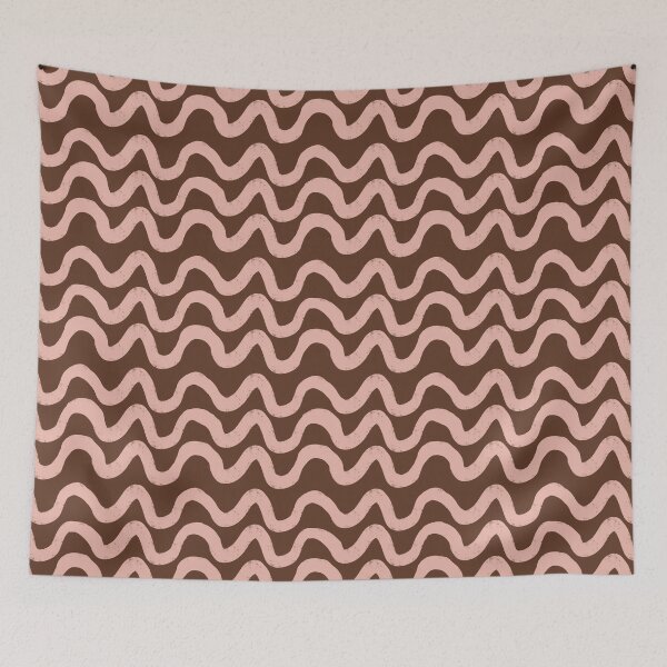 Item preview, Boho Mid Mod Wiggly Lines Brown designed and sold by susycosta.