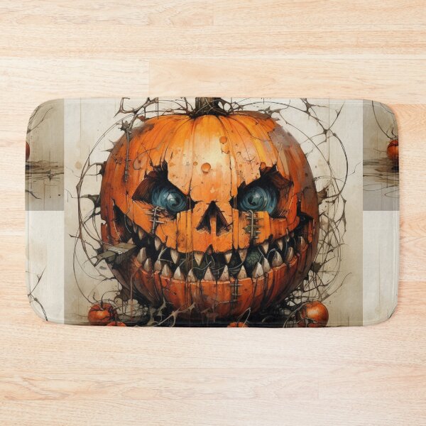 Item preview, Pumpkin Halloween Painting Digital Art Classic Toothy Spooky Horror Mask designed and sold by GrinGalore.