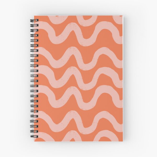 Item preview, Boho Mid Mod Wiggly Lines Coral Pink designed and sold by susycosta.