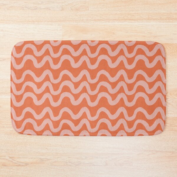 Item preview, Boho Mid Mod Wiggly Lines Coral Pink designed and sold by susycosta.