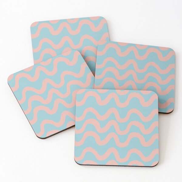 Item preview, Boho Mid Mod Wiggly Lines Blue designed and sold by susycosta.