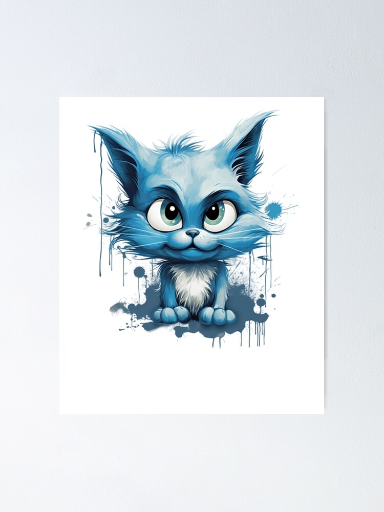 Blue Smurf Cat Wall And Art Print in 2023