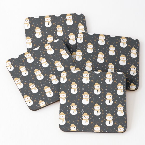 Item preview, Gold and White, Cute Snowman, Composite Overlay Pattern #5 designed and sold by ARTficiallyAnon.