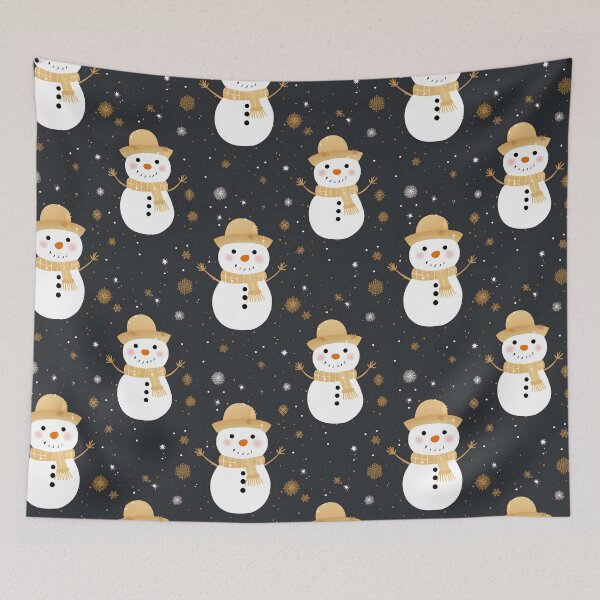 Item preview, Gold and White, Cute Snowman, Composite Overlay Pattern #5 designed and sold by ARTficiallyAnon.