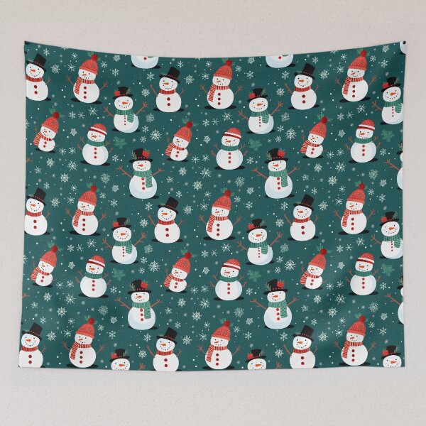 Item preview, Red and Green Cute Snowman, Composite Overlay Pattern #1 designed and sold by ARTficiallyAnon.