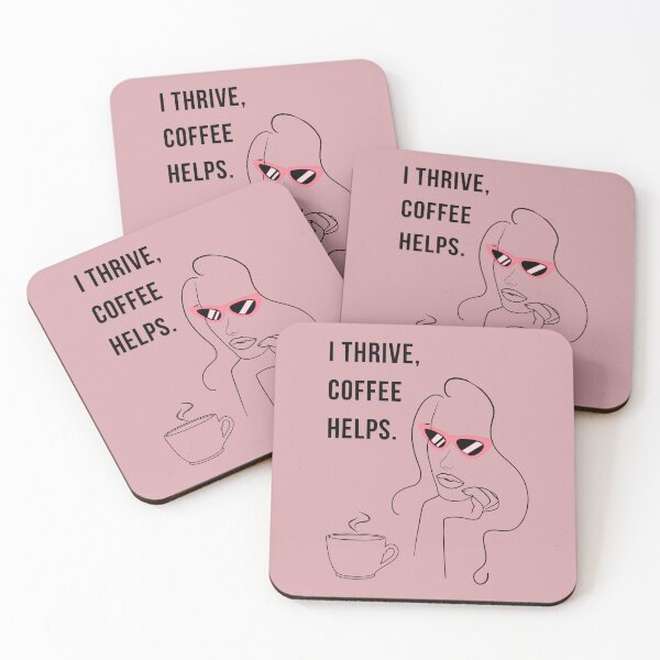 Item preview, I Thrive Coffee Helps Sassy Coffee Lover Design designed and sold by WomenLevelUp.