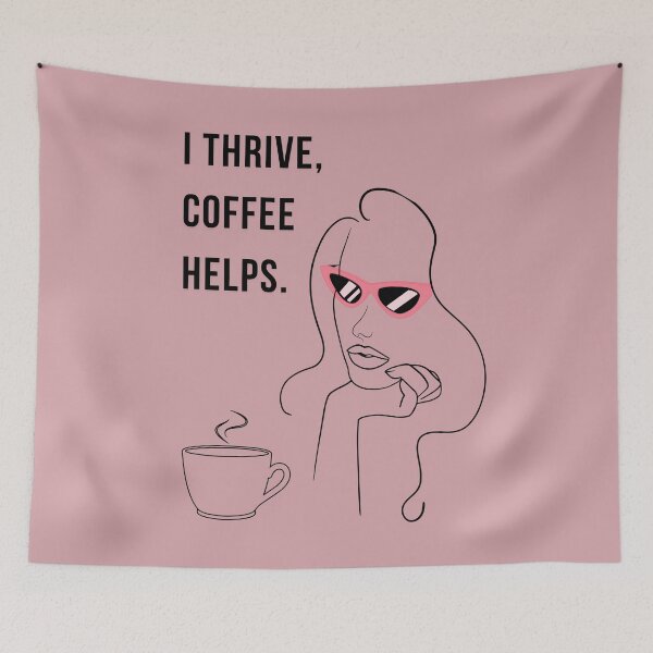 Item preview, I Thrive Coffee Helps Sassy Coffee Lover Design designed and sold by WomenLevelUp.