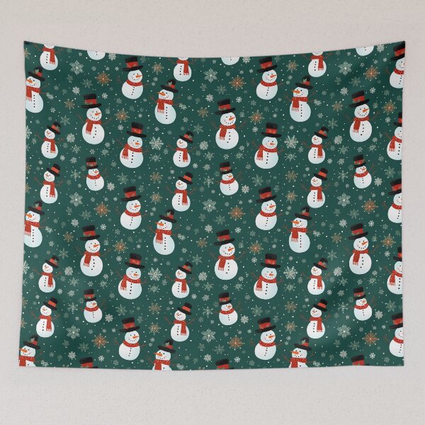 Item preview, Red and Green Cute Snowman, Composite Overlay Pattern #2 designed and sold by ARTficiallyAnon.