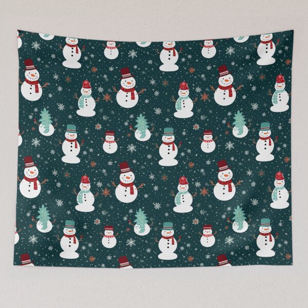 Item preview, Red and Green Cute Snowman, Composite Overlay Pattern #3 designed and sold by ARTficiallyAnon.