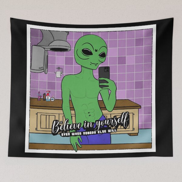 Item preview, Believe In Yourself Alien (With Text) designed and sold by DEVL-ART.
