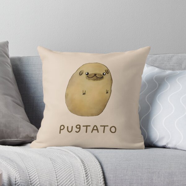 Pugtato Throw Pillow
