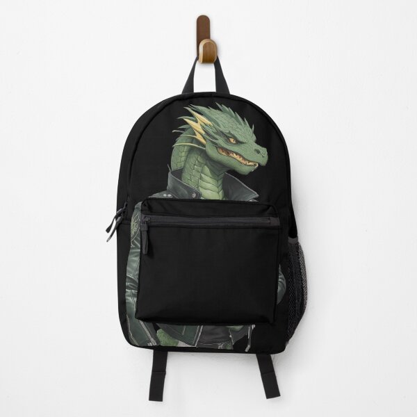 Item preview, Bad green dragon in leather jacket designed and sold by twisted-dot.