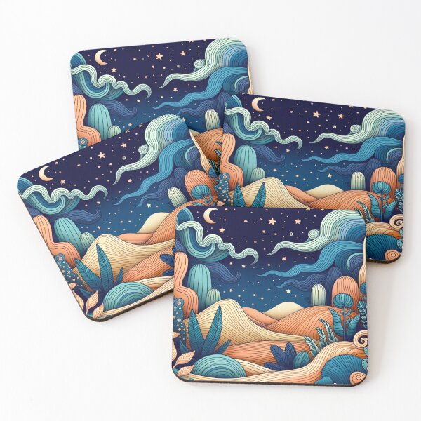 Item preview, Indigo desert landscape designed and sold by EBotto1.