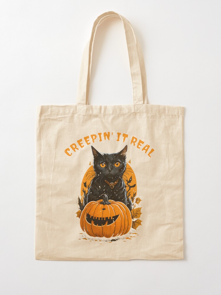 Retro Black Cat Halloween Ita Pin Bag