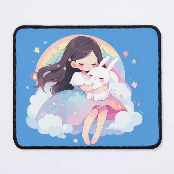 Item preview, girl and rabbit rainbow,leaf, badge, certificate, cosmetic, eco, experiment, free, heart, hugging, lab, label, makeup, message, product, rabbit designed and sold by Nanthikan.