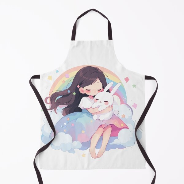 Item preview, girl and rabbit rainbow,leaf, badge, certificate, cosmetic, eco, experiment, free, heart, hugging, lab, label, makeup, message, product, rabbit designed and sold by Nanthikan.
