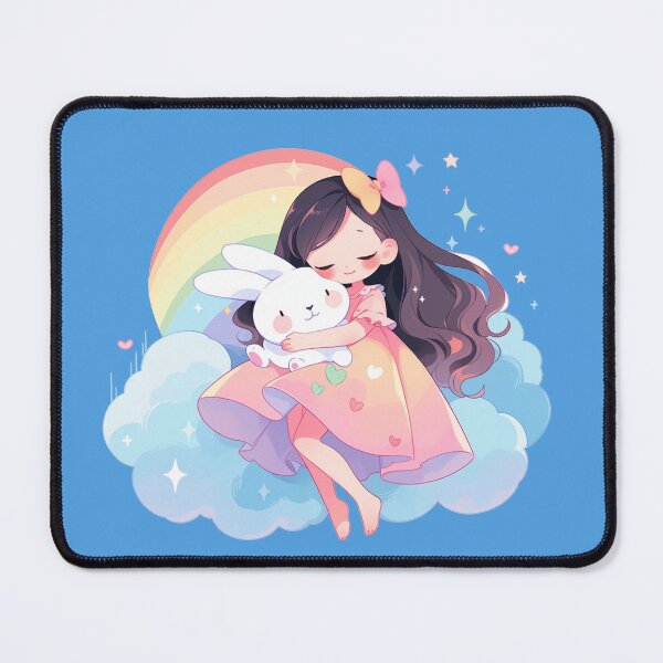 Item preview, girl and rabbit rainbow,leaf, badge, certificate, cosmetic, eco, experiment, free, heart, hugging, lab, label, makeup, message, product, rabbit designed and sold by Nanthikan.