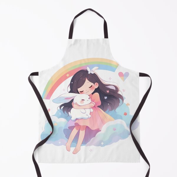 Item preview, girl and rabbit rainbow,leaf, badge, certificate, cosmetic, eco, experiment, free, heart, hugging, lab, label, makeup, message, product, rabbit designed and sold by Nanthikan.