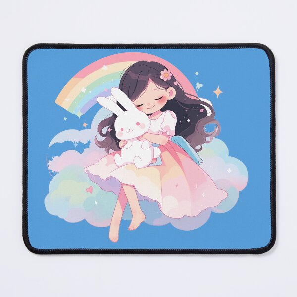 Item preview, girl and rabbit rainbow,leaf, badge, certificate, cosmetic, eco, experiment, free, heart, hugging, lab, label, makeup, message, product, rabbit designed and sold by Nanthikan.