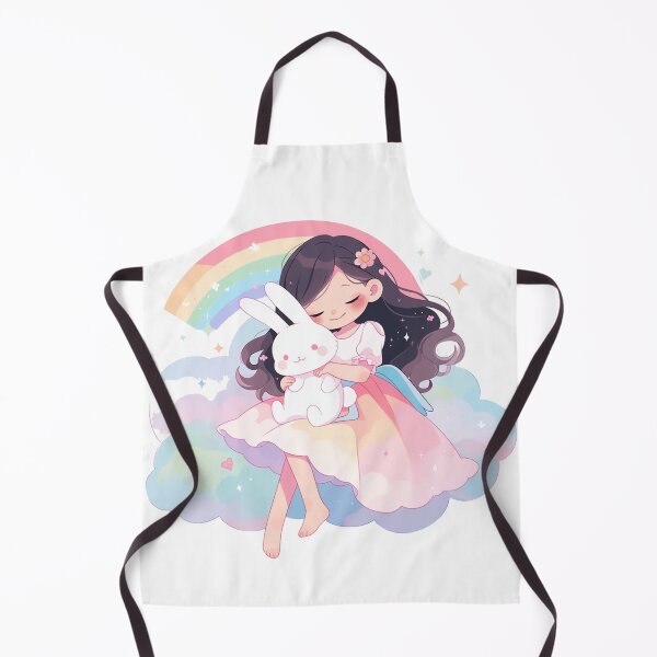 Item preview, girl and rabbit rainbow,leaf, badge, certificate, cosmetic, eco, experiment, free, heart, hugging, lab, label, makeup, message, product, rabbit designed and sold by Nanthikan.